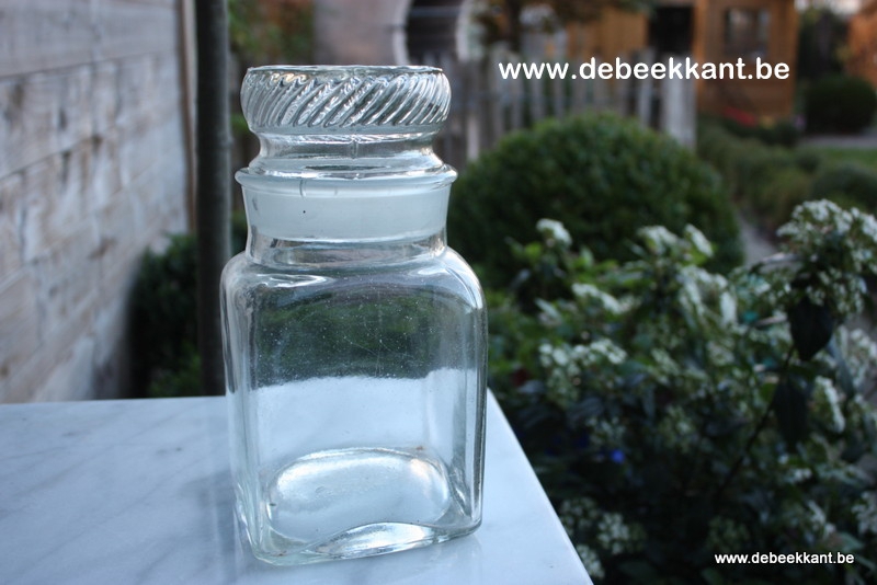 Antieke snoeppot laag model met deksel